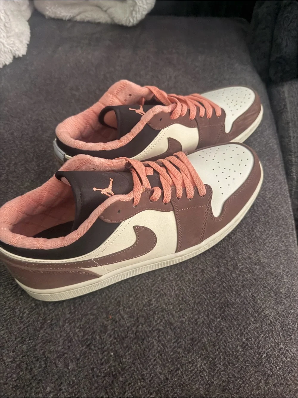 Jordan Low Top Sneakers in Brown, Cream & Pink never worn
